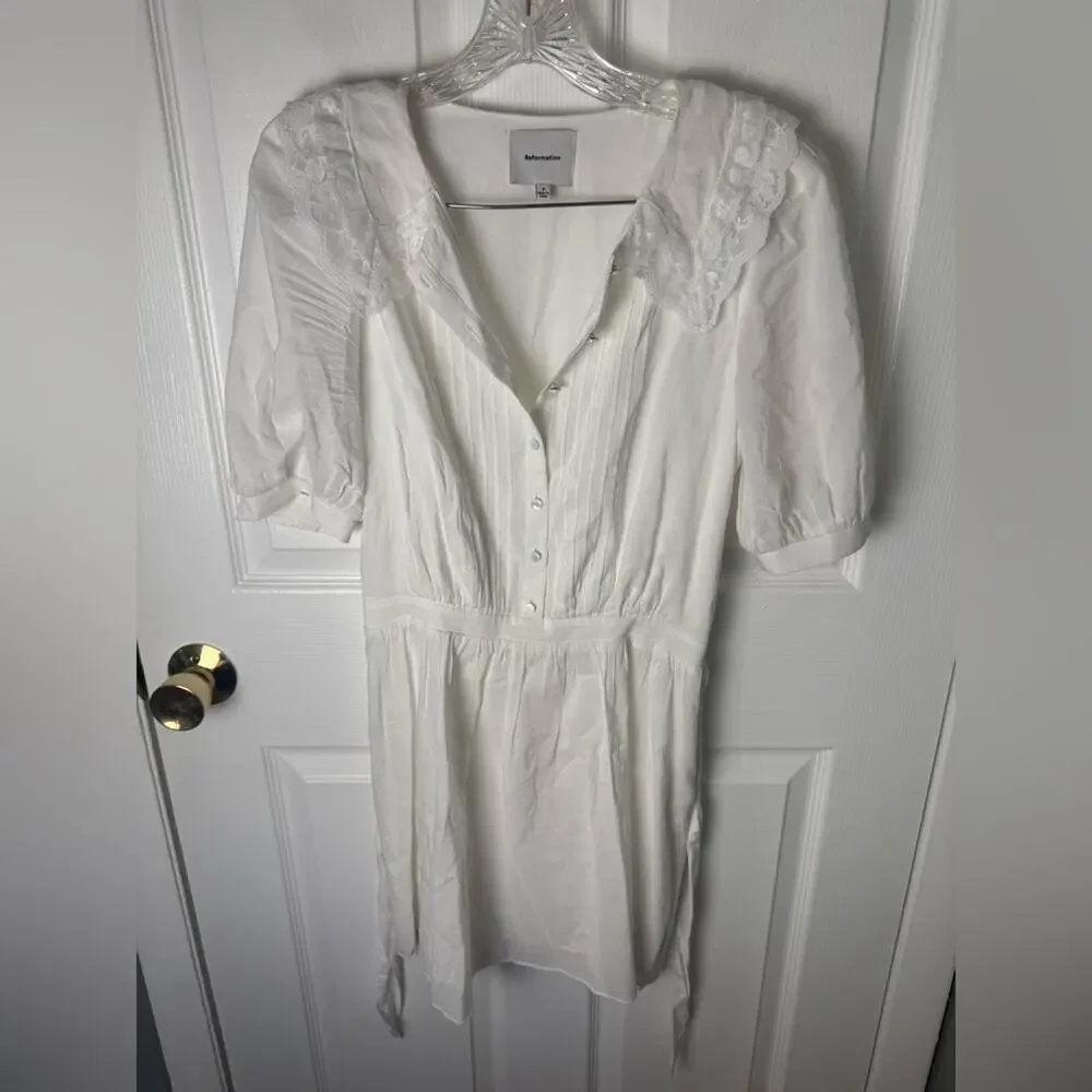 Reformation Kairos Lace Trim Mini Dress 4